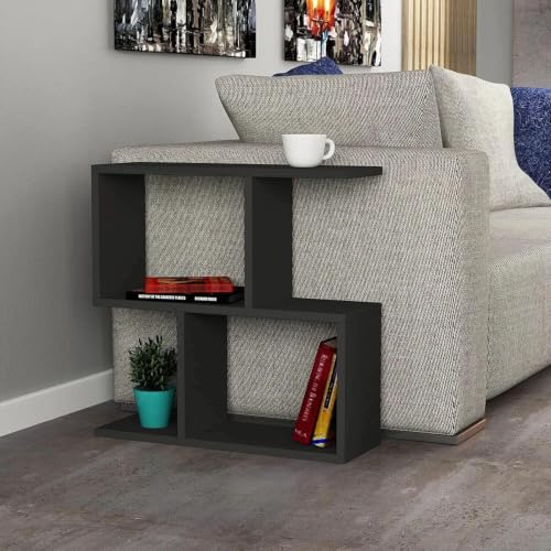 Image of Engineered Wood Zl Side Table, End Table (BLACK1)