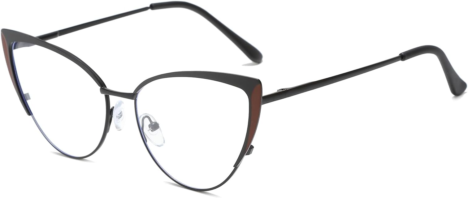Blue Light Blocking Glasses for Women Cat Eye Computer Eyeglasses Anti Eyestrain Anti Glare Cateye Clear Frame