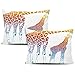 Set di 2 Cuscino Madre E Giovane Giraffa Cuscino Copricuscini Resistente Federa Elegante Federe per Letto Camera da Letto Sedia Cuscini 45X45Cm