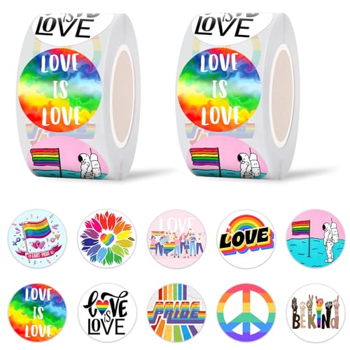 GTOTd LGBTQ Pride Sticker Aufkleber (1000 Stück) Rainbow Regenbogen Gifts Merch für LGBTQ,Labels Gift Pack Wrap, Geschenke Deko für Laptop Wasserflasche