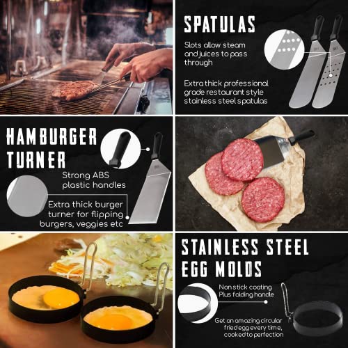 Zent 14 Piece Grill Griddle BBQ Tool Kit Heavy Duty Professional