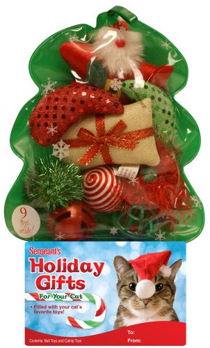 Holiday Cat Toy Filled Christmas Tree