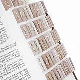 90 Stück Bibelregister Selbstklebend – Laminierte Bibel Reiter in Braun mit Goldfolie – Ästhetisches Bibel Zubehör & Journaling Zubehör – Griffregister für Altes & Neues Testament