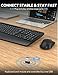 SABLUTE Wireless Keyboard and Mouse Combo - Full Size Ergonomic Wrist Rest, Silent Typing, Phone Holder, 2.4 GHz, 3 Level DPI, Batteries Powered, Compatible with PC, Laptop, Windows, macOS