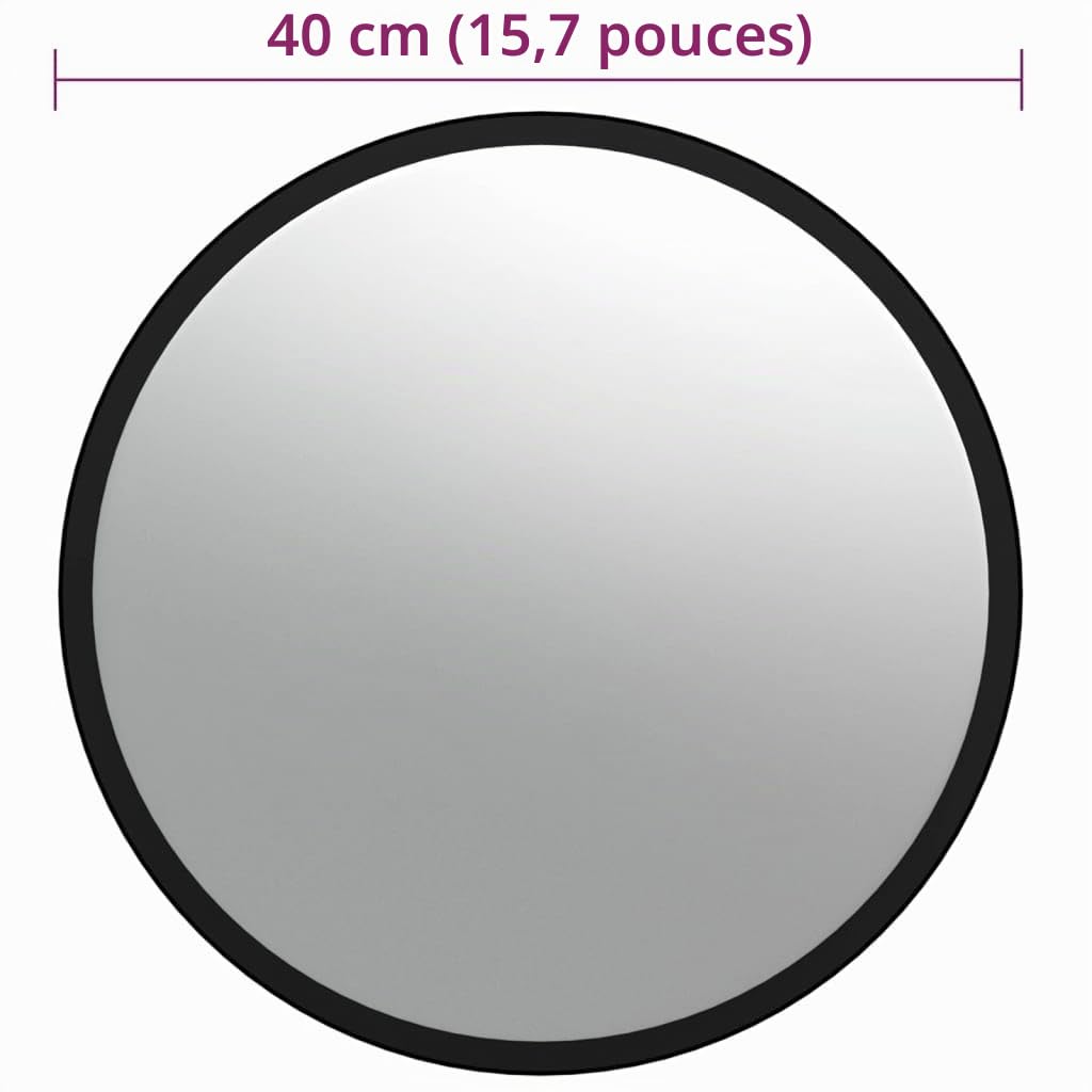 vidaXL Rétroviseur Convexe intérieur Noir Ø40 cm Acrylique