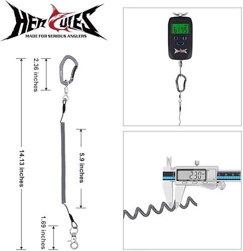 Miniatura 61 de HERCULES M4 Fishing Lanyard, Fishing Pole Tether, Kayak Paddle Leash, Heavy Duty Retractable Coiled Lanyard for Fishing, Rods, Pliers, Boating