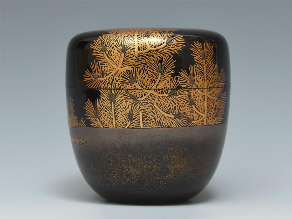 Amazon.co.jp: 蒔絵師中村湖舟(造)松蒔絵中棗共箱茶道具茶入漆芸