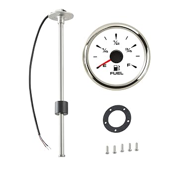 100TECH Fuel Level Gauge Universal for Boat Car Truck Vehicles Marine 0-190ohm 240-33ohm 240-30ohm 0-180ohm 10-180ohm Bundle Marine Fuel Sending Unit 11" for Boat Car 240-33 ohms Truck