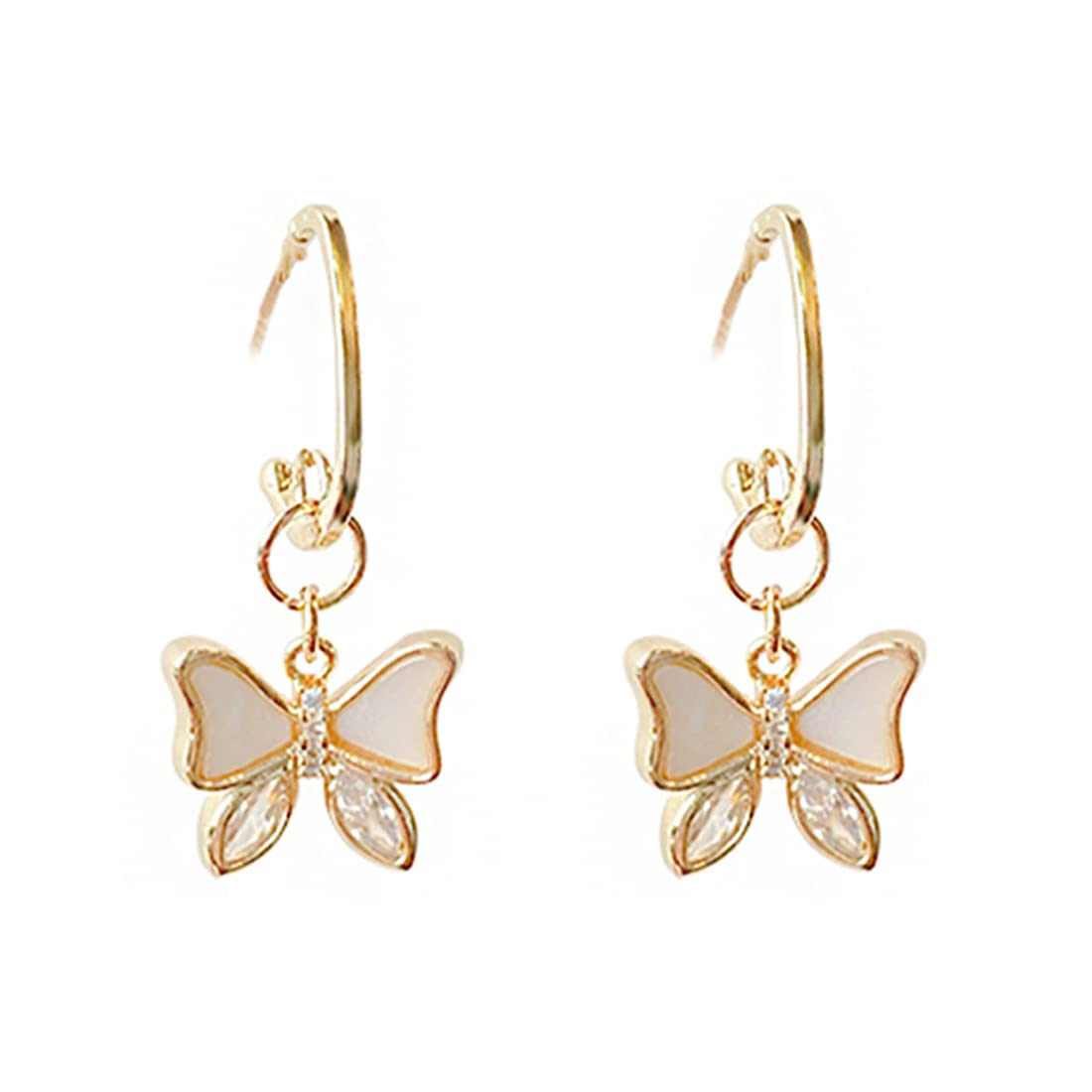 Yellow Chimes Earrings For Women Gold Tone Huggie Hoop Butterfly Charm Hanging Drop Earrings For Women and Girls (B0B8DKGGVF) Amazon Price History, Amazon Price Tracker