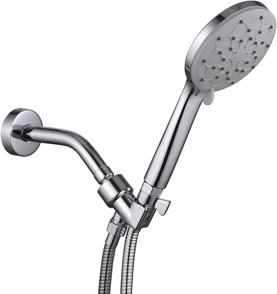 Hsmhose Shower Shut Off Valve, Shower Flow Control Valve,Soild Brass Flow Pressure Regulator for Handheld Shower Head G1/2 Chrome