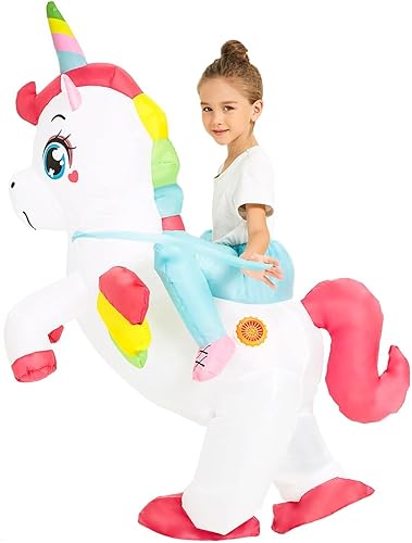 Miniatura 2 de Unicorn Costume Inflatable Costume Kids Blow up Costumes Toddler Ride On Deluxe Halloween Costume Boy Girl