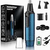 Nasenhaartrimmer Herren, USB Wiederaufladbar Nasenhaarschneider 3 in 1 Set Ohrhaarschneider mit Doppelschneideklingen, Schmerzfreier Augenbrauen und esichtshaartrimmer für Männer und Frauen
