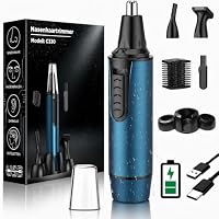 Nasenhaartrimmer Herren, USB Wiederaufladbar Nasenhaarschneider 3 in 1 Set Ohrhaarschneider mit Doppelschneideklingen, Schmerzfreier Augenbrauen und esichtshaartrimmer für Männer und Frauen
