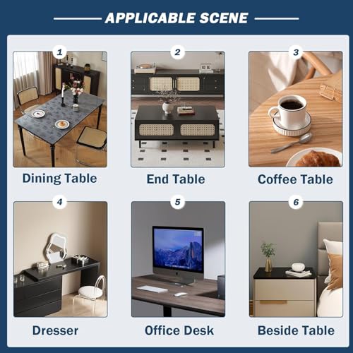OstepDecor Geometric Table Protector 42 x 60 Inch, 1.5mm Thick Plastic Table Cover, Waterproof Dining Tabletop Protector Rectangle Vinyl Tablecloth PVC Desk Pad Mat for Kitchen, Wooden Table by OstepDecor - Image 6