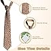 VentuCoven Brown Leopard Men’s Necktie Fashion Ties Polyester Soft Business Party Wedding Neckties for Men Teen Boy