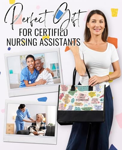 Image of InnoBeta CNA Week Gifts Canvas Tote Bag for Women, Females for Work, CNA Appreciation Accessories Gifts