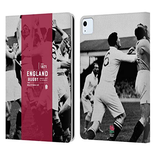 Carcasa de cuero premium para iPad Air 2020 con diseño exclusivo England Rugby