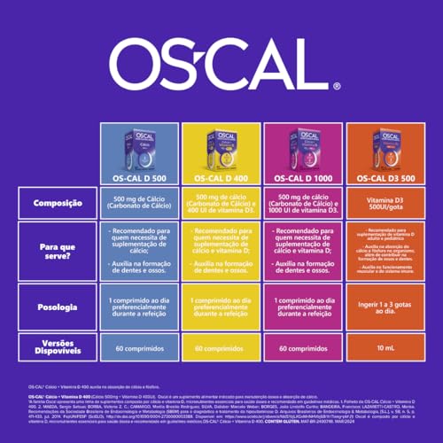 Os-cal Suplemento Alimentar De Cálcio e Vitamina D D-1.000 60 Comprimidos