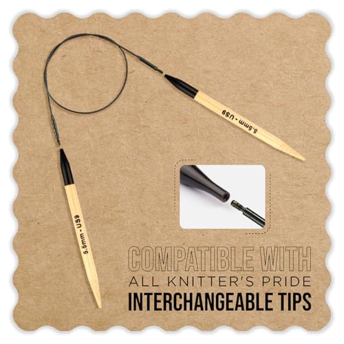 Image of Knitter's Pride Black Nylon Coated Stainless Steel Swivel Cables - 50 inch inch