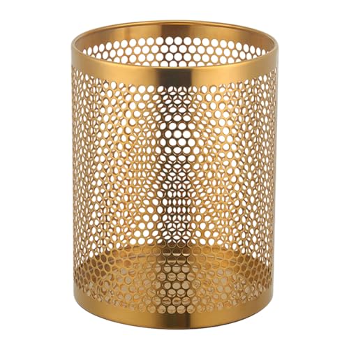 lmoikesz Stylish And Trendy Waste Paper Bin Premium Stainless Steel Easy To And Clean Waste Paper Basket For Bathroom Kitchen, Gold