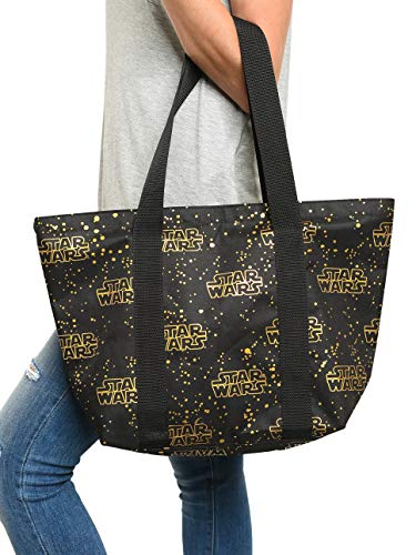 Disney Tote Travel Bag Star Wars Logo Black Gold Print #TOP6