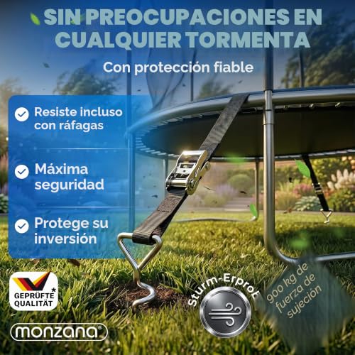 Kit de 4 anclajes en espiral MONZANA para fijación de trampolín y columpios de jardín 2