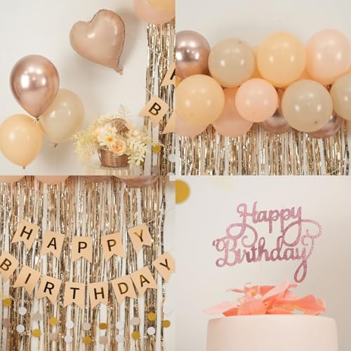 Image of Beige Birthday Decorations,Birthday Balloons Set