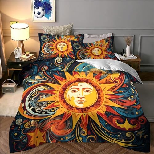 Housse de couette soleil bohème microfibre hypoallergénique contre la transpiration nocturne