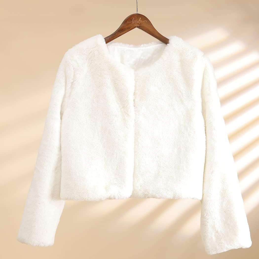 JAKAWIN Faux Fur Coat Cropped Fur Jacket Short Shaggy Coats for Women - Image 5