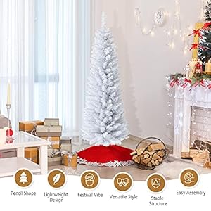 5ftwhiteartificialchristmastreeslimpencilchristmastreew240branchtipsfoldablemetalstandwintrywhiteholidaytreeindoorxmasholidaydecorforofficepartyhome Urban Country Home Decor 5 ft white artificial christmas tree slim pencil christmas tree w 240 branch tips foldable metal stand wintry white holiday tree indoor xmas holiday decor for office party home urban country home decor