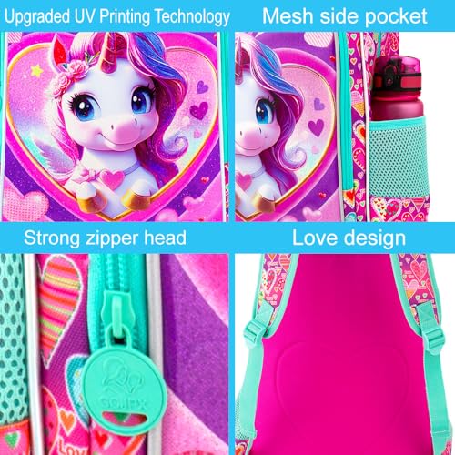 Image of 16 inch Backpack for Girls Boys 4-8, 3Pcs Kids Bookbag Set with Lunch Box, School Bag for Preschool Kindergarten