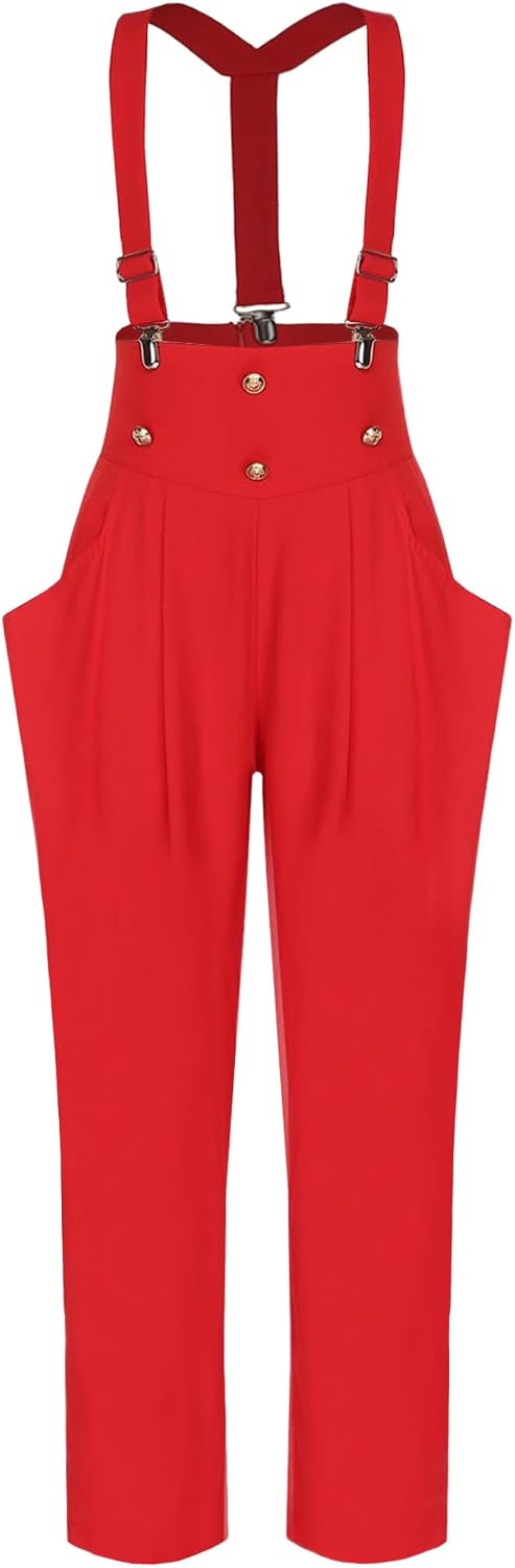 Kids Boys Christmas Suspender Pants Y-Back Type Strap Solid Color Suspender Pants Party Playwear