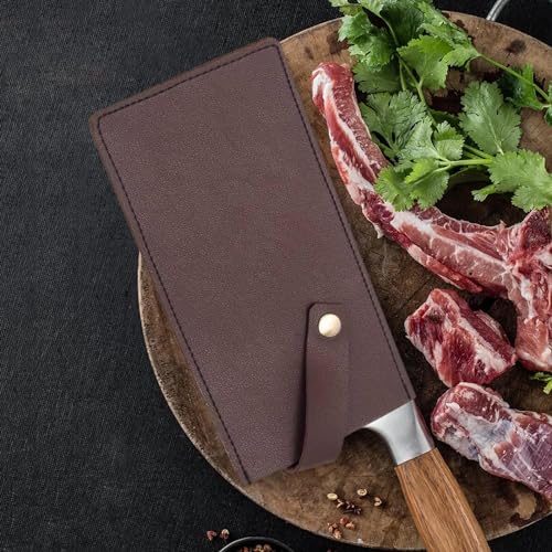 Meat Cleaver - Faux Leather Chopper Guard Cleaver Protector | Leather Chef Chopper Guard Cleaver Protector | Protective Sleeve, Reusable, Anti-Puncture for Vegetable & Meat Cleavers - Image 4