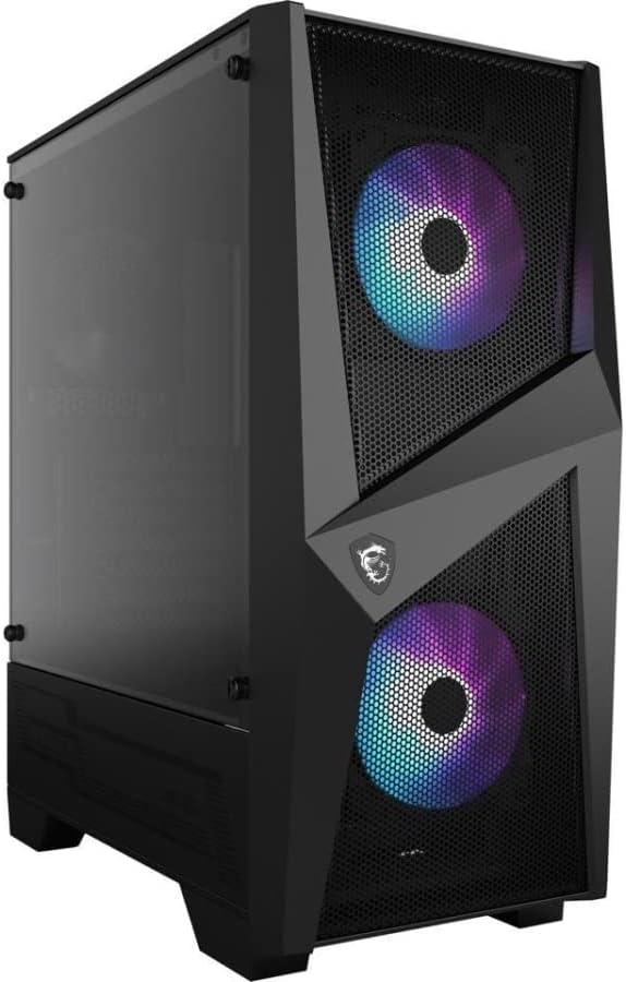 Msi Mag Series Forge 100R, Mid-Tower Gaming Pc Case: Tempered Glass Side Panel, ArGB 120mm Fans, Liquid Cooling Support Up To 240mm Radiator, Mesh Panel For Optimized Airflow