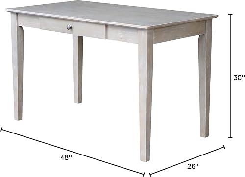 Miniatura 42 de IC International Concepts, Escritorio con cajón, madera maciza, parawood real, 48 pulgadas de ancho x 26 pulgadas de profundidad x 30 pulgadas de