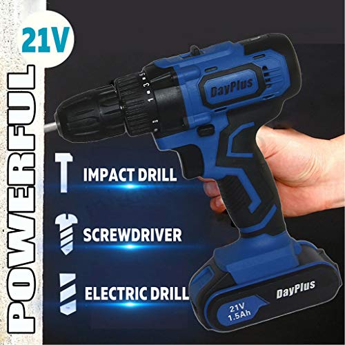 Akku Schraubendreher Set 21V Akkubohrschrauber mit 1 Akku, 45Nm Bohrmaschine Akkuschrauber, 18+1 Drehmomentstufen, 2… – Bild 8