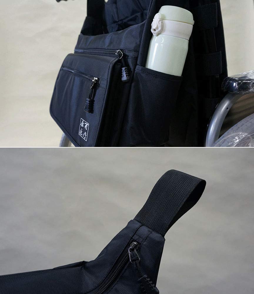 Bolsa para Silla de Ruedas,Bolsa de Almacenamiento para Silla de Ruedas para Transportar artículos Sueltos y Accesorios,Se Adapta a la mayoría de Las sillas de Ruedas,manuales y eléctricas