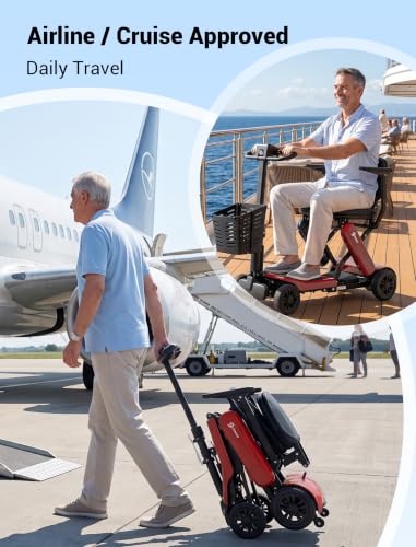 Image of Aotedor Foldable Mobility Scooter for Seniors, 20 Miles Long Range Safe & Comfortable Lightweight Folding Scooter with 275lb Capacity All-Terrain Airline Cruise & FSA Approved - Extended Range