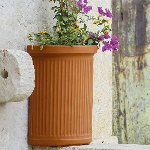 Realizzato in resina Decor Space Vaso Semicerchio Millerighe rotondo in resina per piante e fiori \