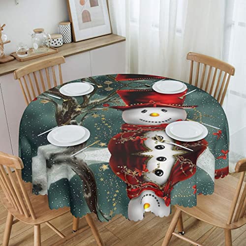 Nappe ronde 152 cm imperméable Noël pour table de terrasse - 3
