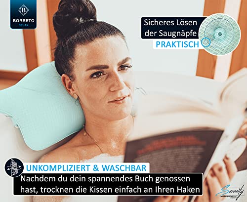 BORBETO® Serenity Ontspanningsset, 2-in-1, ontlast de wervelkolom voor 100% ontspanning, exclusieve, zachte en duurzame merkstof, badkussen + rugrol - Image 5