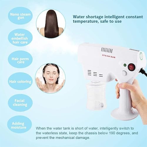 Miniatura 5 de Nano Steam Gun Micro Mist Salon Tratamiento Máquina de vapor para el cabello, pistola de vapor nano eléctrica esterilizador de mano, desinfectante