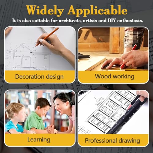 KEPYATI Maßstab Lineal, Aluminium, Dreieckig, Tragbare Ausgabe, 15Cm Lang, Metrische Skalen 1:20, 1:25, 1:50, 1:75, 1:100, 1:125, Für Architekten, Studenten, Zeichner Und Ingenieure, Schwarz