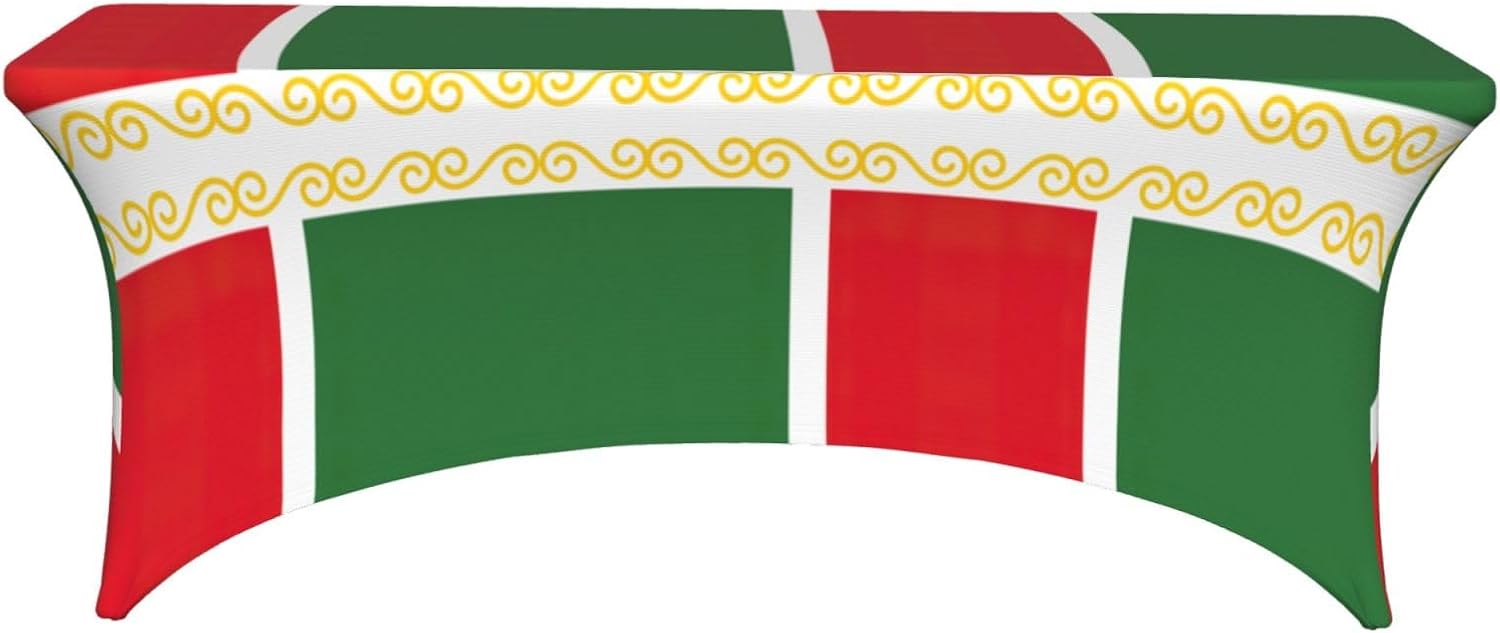 Flag of The Chechen Republic Print Table Cover Rectangular Tablecloth for 6-Foot Tables for Wedding Banquets Outdoor