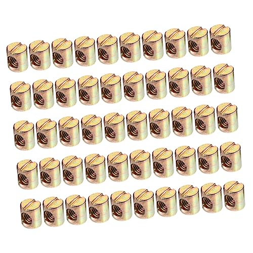 Unomor Nuts Cross Dowels Slotted for Furniture 55pcs Steel Nuts for Bed Crib Chairs Easy Assembly