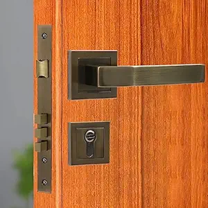 BonKaso F023392 Premium Heavy Duty Mortise Door Lock with Door Handle Lock Set Body for Home (Antique Brass Finish)
