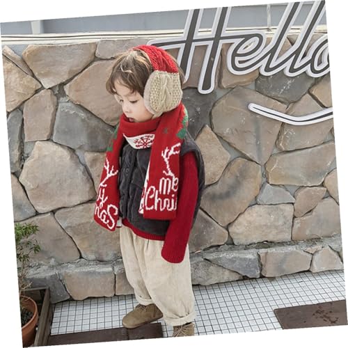 Bufanda y orejeras navideñas de Mipcase en rojo y verde para el invierno 5