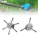 8 Inch Steel Wire Grass Trimmer Heads, Trimmer Head Grass Strimmer Steel Wire Wheel Mower Weed Brush Cutter, Universal Weed Eater Blades Metal, Professional Steel Razor Trimmer Head (3 Head+6 Head)