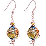 Body Candy Handcrafted Autumn Dichroic Dangle Earrings Created with Swarovski Crystals