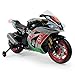 INJUSA – Moto Racing Aprilia 12V con Licencia Oficial de Marca con Luces y Sonidos y Acelerador en Puño Recomendada a Niños +3 Años